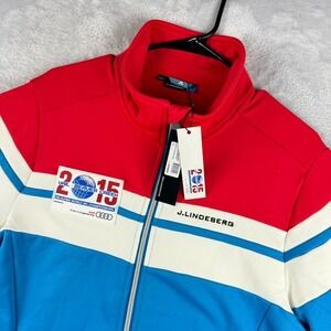 J Lindberg Track Jacket Mens Large Huxley Stripe JKT Technical Ski Championships
